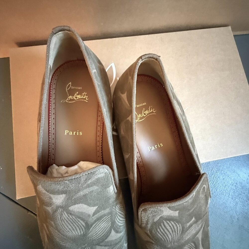 Christian Louboutin 3240038 Dandelion Flat Velvet Leather Loafers shoes, 43 - Picture 7 of 11
